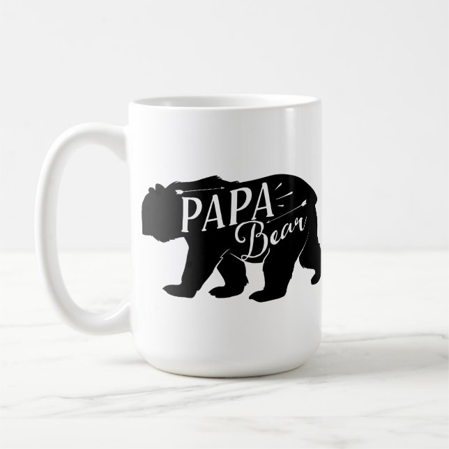 Papa Novelty Bear Funny Retro Coffee Mug (Left)