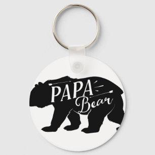 Papa Novelty Bear Funny Retro Key Ring