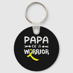 Papa Of A Warrior Against Father Childhood Cancer  Key Ring