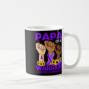 Papa Of A Warrior Fibromyalgia Awareness Sunflower Coffee Mug