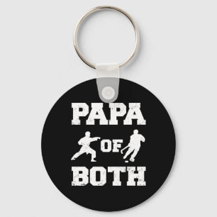 Papa Of Both Funny Hockey And Karate Papa Key Ring