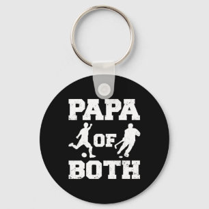 Papa Of Both Funny Soccer Hockey Papa Key Ring