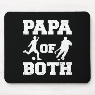 Papa Of Both Funny Soccer Hockey Papa Mouse Mat