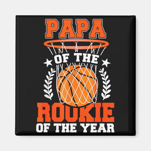 Papa Of Rookie 1st Basketball Bday Theme Matching  Magnet (Front)