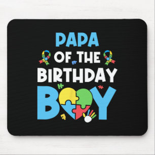 Papa Of The Birthday Boy Autism Awareness Puzzle H Mouse Mat
