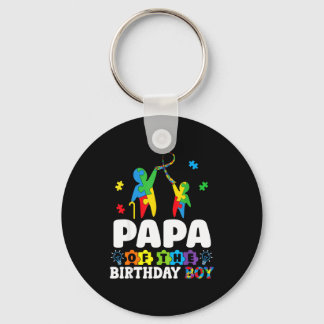 Papa Of The Birthday Boy Autism Awareness Support  Key Ring