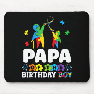 Papa Of The Birthday Boy Autism Awareness Support  Mouse Mat