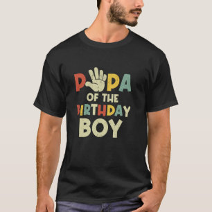 Papa Of The Birthday Boy Hi Five 5 Year Old Bday F T-Shirt
