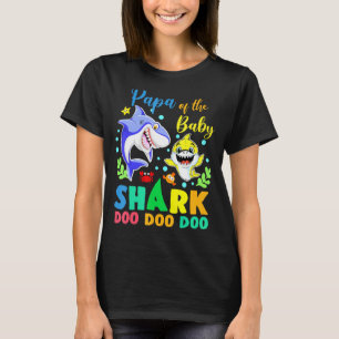 Papa Of The Birthday Boy Shark Blue Yellow Doo Doo T-Shirt