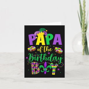 Papa Of The Birthday Boy Shirt Mardi Gras Daddy Pa Card