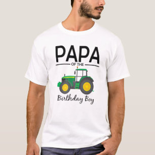 Papa Of The Birthday Boy Tractor Farm Party Family T-Shirt