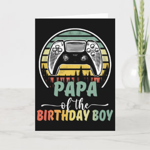 Papa Of The Birthday Boy Video Gamer Matching Fami Card