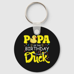 Papa of The Birthday Duck Boy Rubber Duck Bday Key Ring