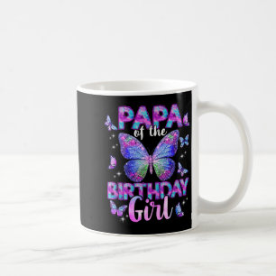 Papa of The Birthday Girl Butterfly Family Coffee Mug
