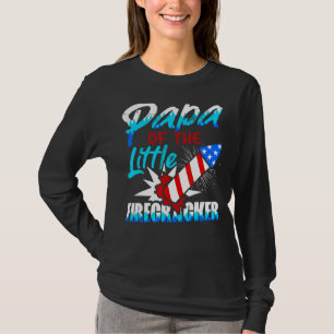 Papa Of The Little Firecracker 4th Of July Birthda T-Shirt