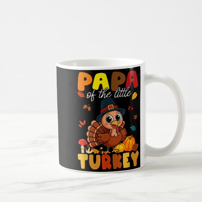 Papa Of The Little Turkey Thanksgiving Baby Shower Coffee Mug (Right)