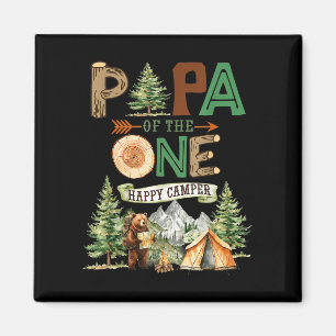 Papa of the one happy camper 1st birthday camping magnet