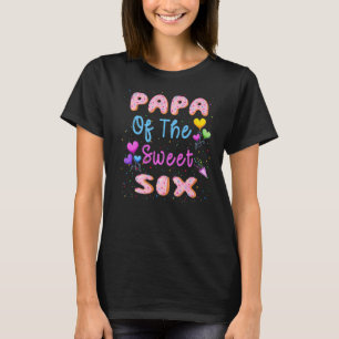 Papa Of The Sweet Six 6th Doughnut Birthday Party  T-Shirt