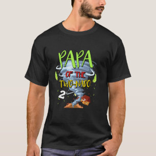 Papa of the Two nado Tornado Theme 2nd Birthday Pa T-Shirt