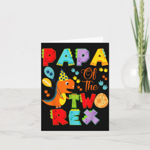 Papa of The Two Rex 2nd Birthday Boy Dinosaur Card