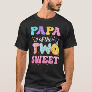 Papa Of The Two Sweet 2nd Birthday Donut Bday Part T-Shirt
