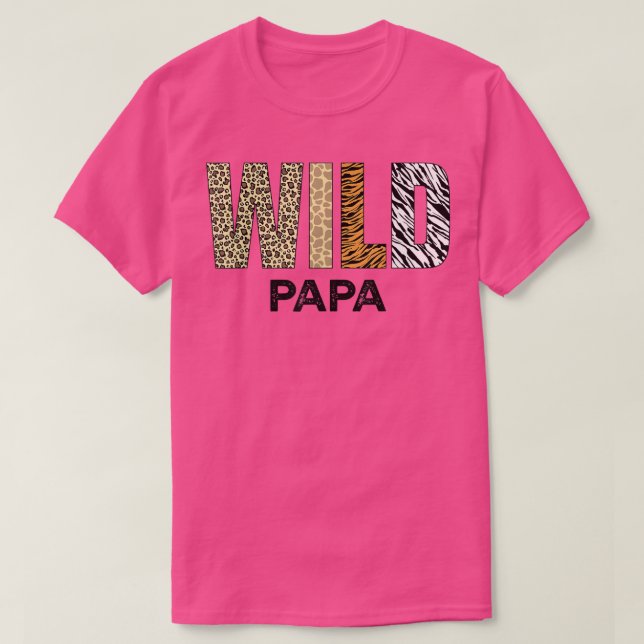 Papa of The Wild One Zoo Birthday Safari Jungle An T-Shirt (Design Front)