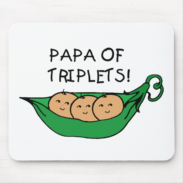 Papa of Triplets Pod Mouse Mat (Front)