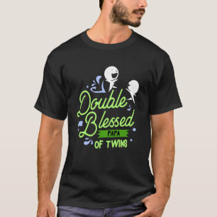 Papa Of Twins Grandpa Announcement Grandfather To  T-Shirt