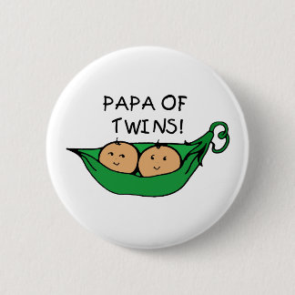 Papa of Twins Pod 6 Cm Round Badge