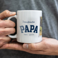Papa one photo sporty navy blue Father's Day