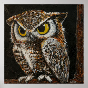 Papa Owl, Bird Wise Feathers Poster