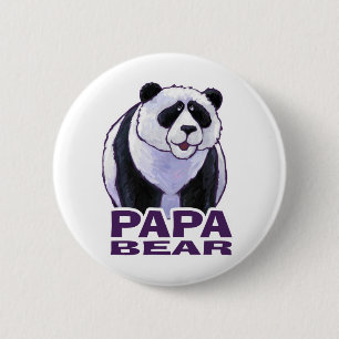 Papa Panda Bear 6 Cm Round Badge