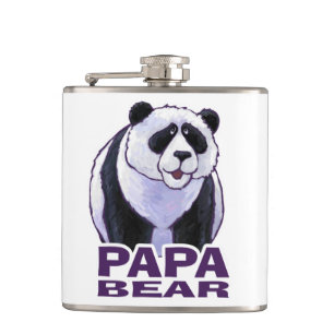 Papa Panda Bear Hip Flask