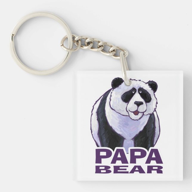 Papa Panda Bear Key Ring (Front)