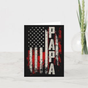 PAPA Patriotic Grandpa American Flag Fathers Day Card