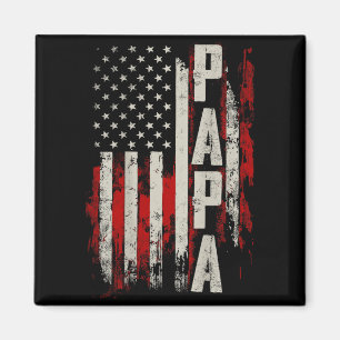 PAPA Patriotic Grandpa American Flag Fathers Day Magnet