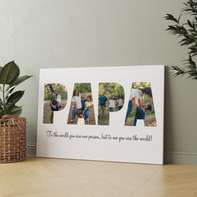 Papa Photo Collage Canvas (Creator Uploaded)