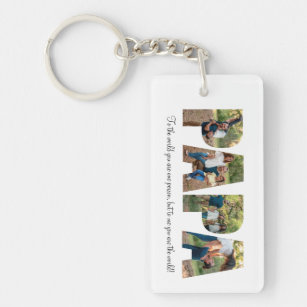 Papa Photo Collage Keychain for Father's day