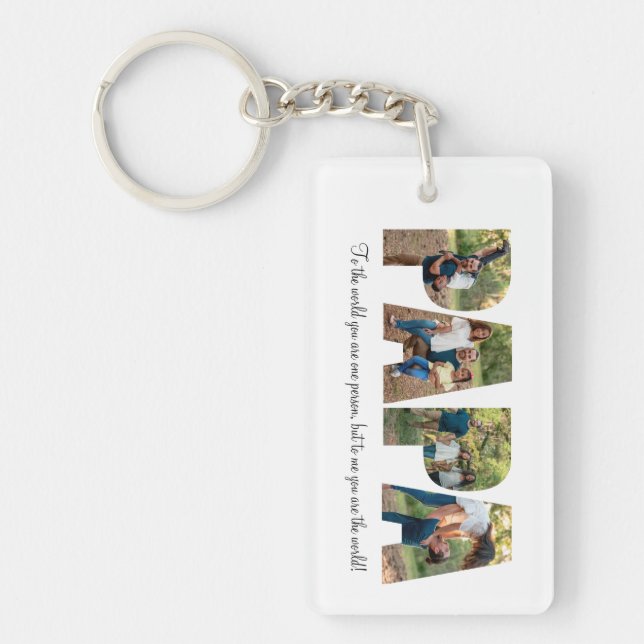Papa Photo Collage Keychain for Father's day (Front)