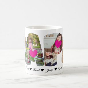 PAPA Photo Collage Mug with Heart - Perfect Gift