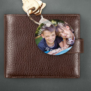 Papa Photo Love You to the Rough and Back Key Ring