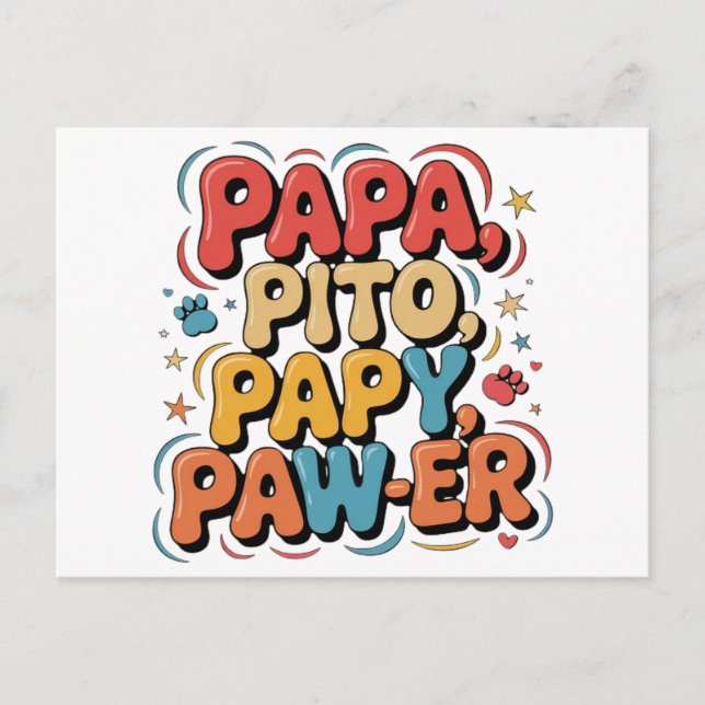 Papa Pito Pappy Pawer Holiday Postcard (Front)