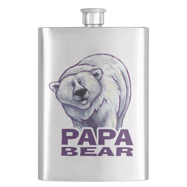 Papa Polar Bear Hip Flask (Front)