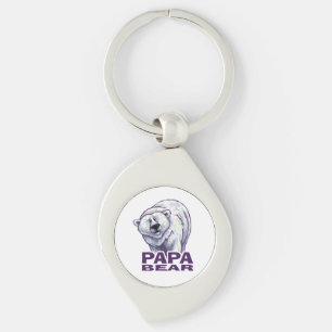 Papa Polar Bear Key Ring