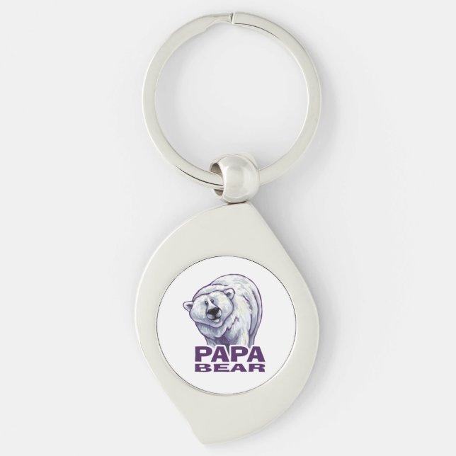 Papa Polar Bear Key Ring (Front)