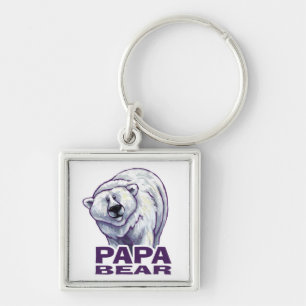 Papa Polar Bear Key Ring