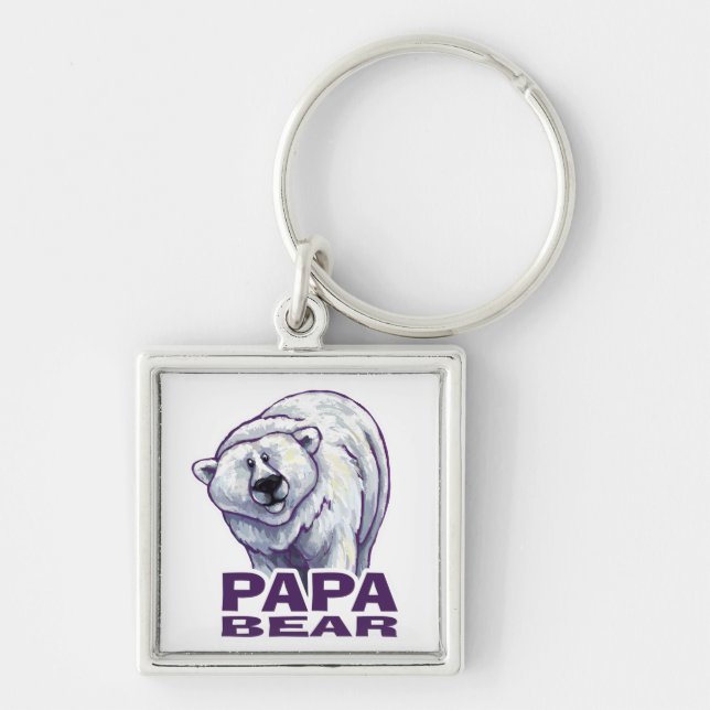 Papa Polar Bear Key Ring (Front)