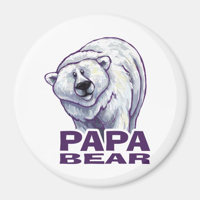 Papa Polar Bear Magnet (Front)