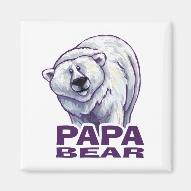Papa Polar Bear Magnet (Front)