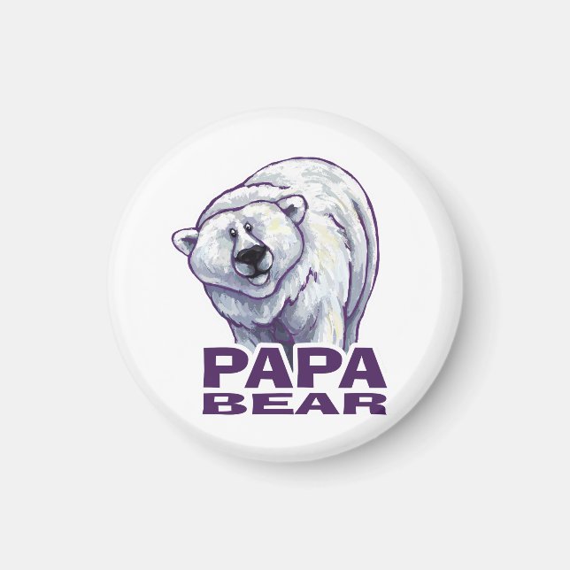 Papa Polar Bear Magnet (Front)